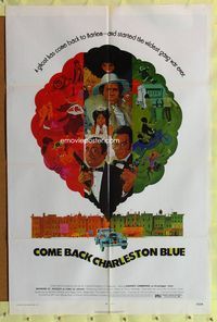 3z174 COME BACK CHARLESTON BLUE one-sheet '72 Godfrey Cambridge, really cool blaxploitation art!