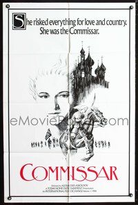 3z179 COMMISSAR one-sheet movie poster '88 Aleksandr Askoldov, Russian, cool black-and-white art!