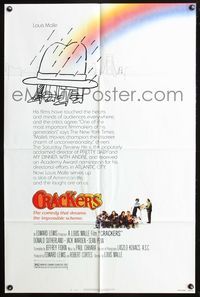 3z185 CRACKERS one-sheet poster '83 Donald Sutherland, Louis Malle, cool rainbow hat w/legs artwork!