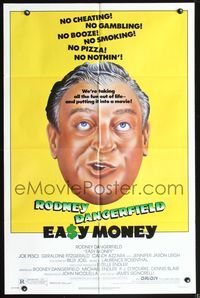 3z251 EASY MONEY one-sheet movie poster '83 wacky headshot artwork of Rodney Dangerfield!