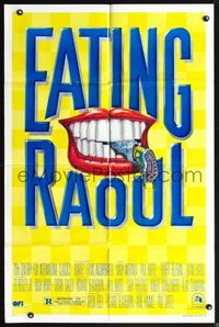 3z254 EATING RAOUL style B one-sheet '82 classic Paul Bartel black comedy, great mouth artwork!