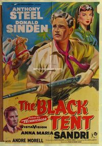 3z091 BLACK TENT English 1sheet '57 soldier Anthony Steele marries the Sheik's daughter, cool art!