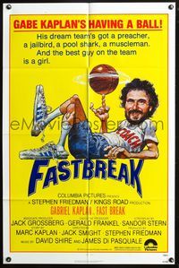 3z293 FAST BREAK one-sheet poster '79 basketball, Gabe Kaplan's having a ball, cool Jack Davis art!