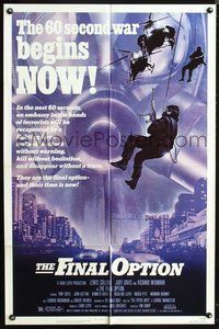 3z303 FINAL OPTION one-sheet poster '83 Lewis Collins, Judy Davis, cool military commando artwork!