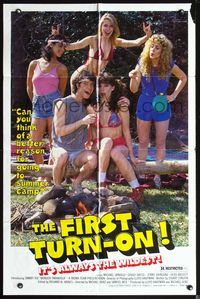 3z310 FIRST TURN-ON one-sheet movie poster '83 Troma, great cast image w/suggestive hot dog!
