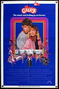 3z412 GREASE 2 advance one-sheet '82 romantic close-up of Michelle Pfeiffer & Maxwell Caulfield!