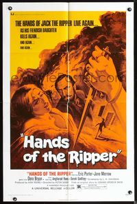 3z430 HANDS OF THE RIPPER one-sheet poster '71 Eric Porter, Jane Merrow, Dora Bryan, Hammer horror!