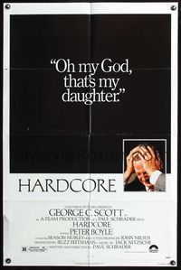 3z436 HARDCORE one-sheet poster '79 George C. Scott's daughter forced to make pornos, Paul Schrader
