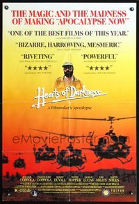 3z445 HEARTS OF DARKNESS one-sheet movie poster '91 Francis Ford Coppola's making of Apocalypse Now!