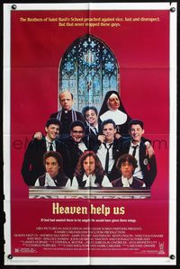 3z446 HEAVEN HELP US one-sheet movie poster '85 Catholic school comedy, wacky image of cast!