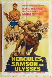 3z450 HERCULES, SAMSON, & ULYSSES 1sheet '65 Pietro Francisci sword & sandal action, gladiator art!