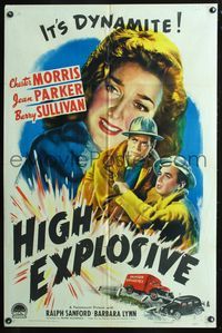 3z454 HIGH EXPLOSIVE style A 1sh '43 Chester Morris, It's dynamite, great image of sexy Jean Parker!