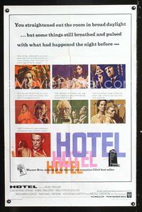 3z470 HOTEL one-sheet '67 from Arthur Hailey's novel, Rod Taylor, Catherine Spaak, Karl Malden!