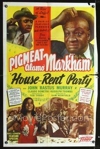 3z472 HOUSE-RENT PARTY one-sheet movie poster '46 Dewey Pigmeat Markham, all-black comedy musical!