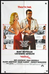 3z481 HUSTLE int'l one-sheet movie poster '75 Robert Aldrich, Burt Reynolds, sexy Catherine Deneuve!