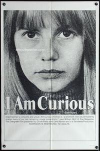 3z483 I AM CURIOUS YELLOW one-sheet poster '67 classic landmark early sex movie, complete & uncut!