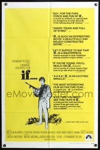 3z495 IF one-sheet movie poster '69 Lindsay Anderson, introducing Malcolm McDowell, cool art!