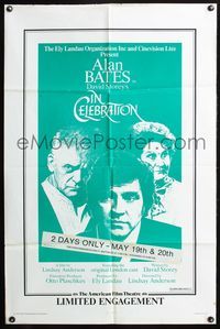 3z499 IN CELEBRATION one-sheet poster '75 Lindsay Anderson, Alan Bates, Brian Cox, Gabrielle Daye!