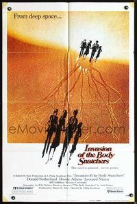 3z514 INVASION OF THE BODY SNATCHERS advance 1sh '78 Kaufman classic remake of deep space invaders!