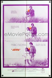 3z530 JENNY one-sheet movie poster '70 pretty Marlo Thomas walks with Alan Alda!