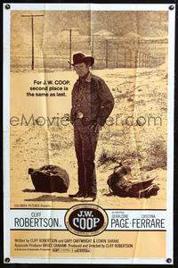 3z524 J.W. COOP one-sheet movie poster '72 great full-length image of rodeo cowboy Cliff Robertson!