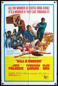 3z551 KILL A DRAGON one-sheet '67 Jack Palance, Fernando Lamas, Aldo Ray, cool Allison artwork!