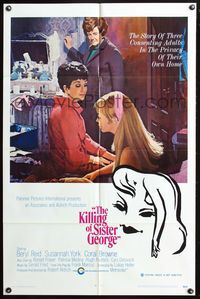 3z556 KILLING OF SISTER GEORGE one-sheet '69 cool art of Susannah York, Robert Aldrich, x-rated!