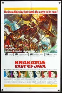 3z568 KRAKATOA EAST OF JAVA style A 1sheet '69 cool art of the incredible day that shook the earth!