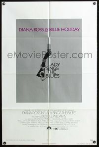 3z574 LADY SINGS THE BLUES one-sheet movie poster '72 Diana Ross as Billie Holiday, cool art design!