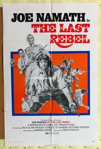 3z577 LAST REBEL one-sheet movie poster '71 cool art of Joe Namath, Woody Strode, Jack Elam!