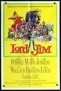 3z599 LORD JIM one-sheet movie poster '65 Peter O'Toole, James Mason, Curt Jurgens, Eli Wallach