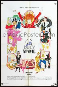3z617 MAME one-sheet poster '74 Lucille Ball, from Broadway musical, really cool Bob Peak artwork!
