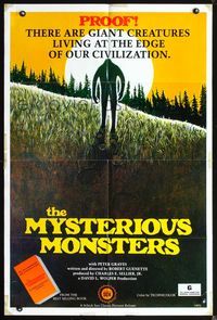 3z655 MYSTERIOUS MONSTERS one-sheet poster '75 proof that Bigfoot & the Loch Ness Monster exist!