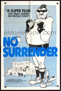 3z681 NO SURRENDER 1sheet '85 Protestants and Catholics clash in Liverpool, England bar, wacky art!
