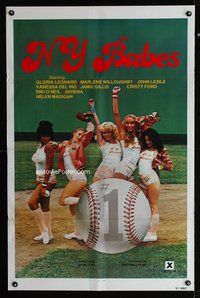3z656 N.Y. BABES one-sheet movie poster '79 sexiest X-rated female New York baseball players ever!