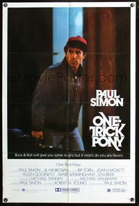 3z706 ONE TRICK PONY one-sheet movie poster '80 great imag of Paul Simon w/guitar, rock & roll!