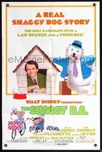 3z808 SHAGGY D.A. one-sheet movie poster '76 Dean Jones, Walt Disney, it's laughter by the pound!