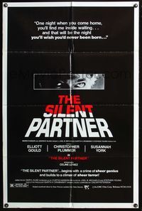 3z822 SILENT PARTNER one-sheet poster '79 Elliott Gould, Christopher Plummer, you'll find me waiting!