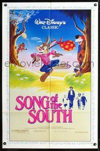 3z843 SONG OF THE SOUTH one-sheet R86 Walt Disney, Uncle Remus, great cartoon art of Br'er Rabbit!