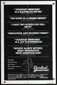 3z859 STARDUST MEMORIES reviews 1sh movie poster '80 by Woody Allen, sexy Charlotte Rampling!