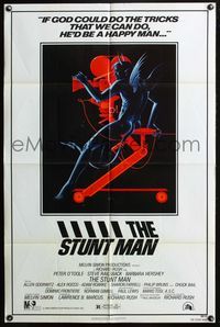 3z867 STUNT MAN one-sheet poster '80 Peter O'Toole, cool artwork of demon working movie camera!