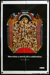 3z897 THAT'S ENTERTAINMENT advance one-sheet poster '74 classic MGM Hollywood, dozens of stars!