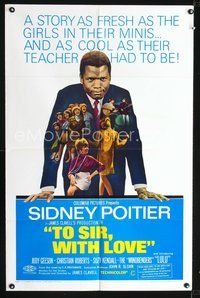 3z920 TO SIR, WITH LOVE one-sheet movie poster '67 Sidney Poitier, Lulu, directed by James Clavell!