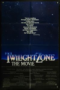 3z941 TWILIGHT ZONE 1sheet '83 Joe Dante, Steven Spielberg, John Landis, from Rod Serling TV series!