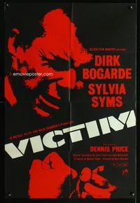 3z955 VICTIM English 1sheet '62 homosexual Dirk Bogarde is blackmailed, directed by Basil Dearden!