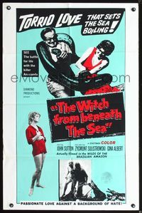 3z984 WITCH FROM BENEATH THE SEA one-sheet movie poster '62 a torrid love that sets the sea boiling!