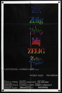 3z999 ZELIG one-sheet movie poster '83 wacky Woody Allen mockumentary!