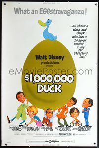 4a300 $1,000,000 DUCK 40x60 movie poster '71 everyone quacks up at Disney's 24-karat layaway plan!