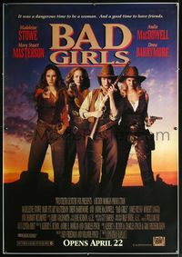 4a209 BAD GIRLS DS bus stop '94 cowgirls Drew Barrymore, Madeleine Store, Masterson & MacDowell!