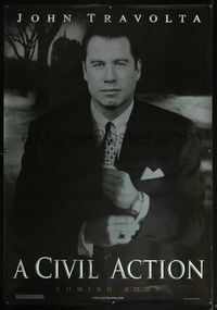 4a222 CIVIL ACTION bus stop '98 great portrait of John Travolta as attorney for leukemia victims!